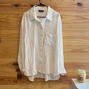 Lane Bryant White Textured Top